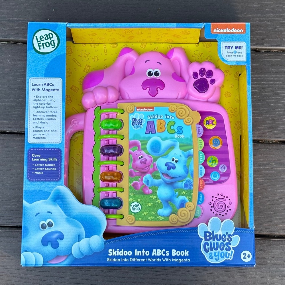 Leap Frog Blue's Clues Pink Skidoo Intro to ABCs Letter Book Interactive Sounds
